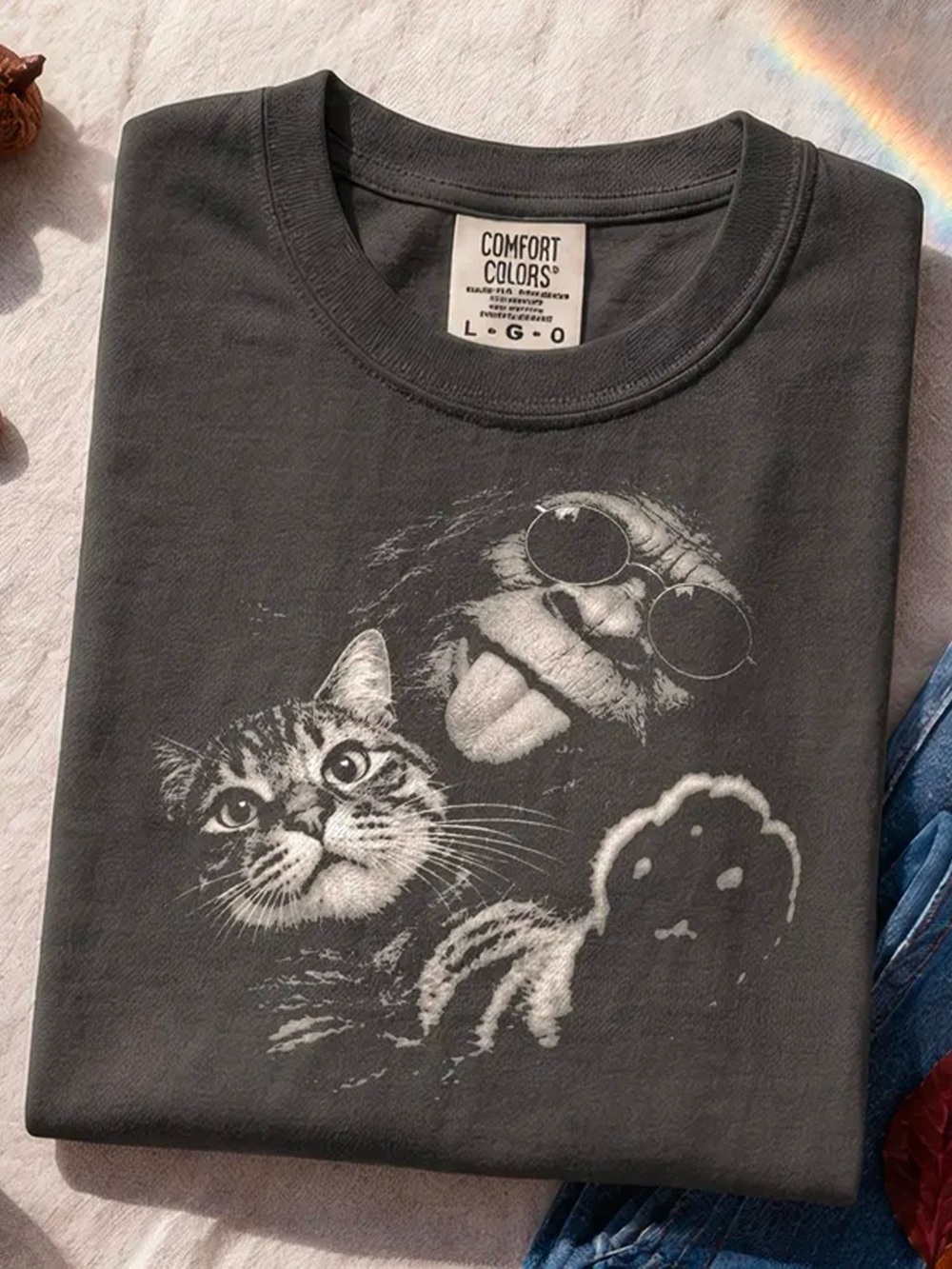 Cool Monkey Cat Funny Animal Pepper Comfort Colors T-Shirt